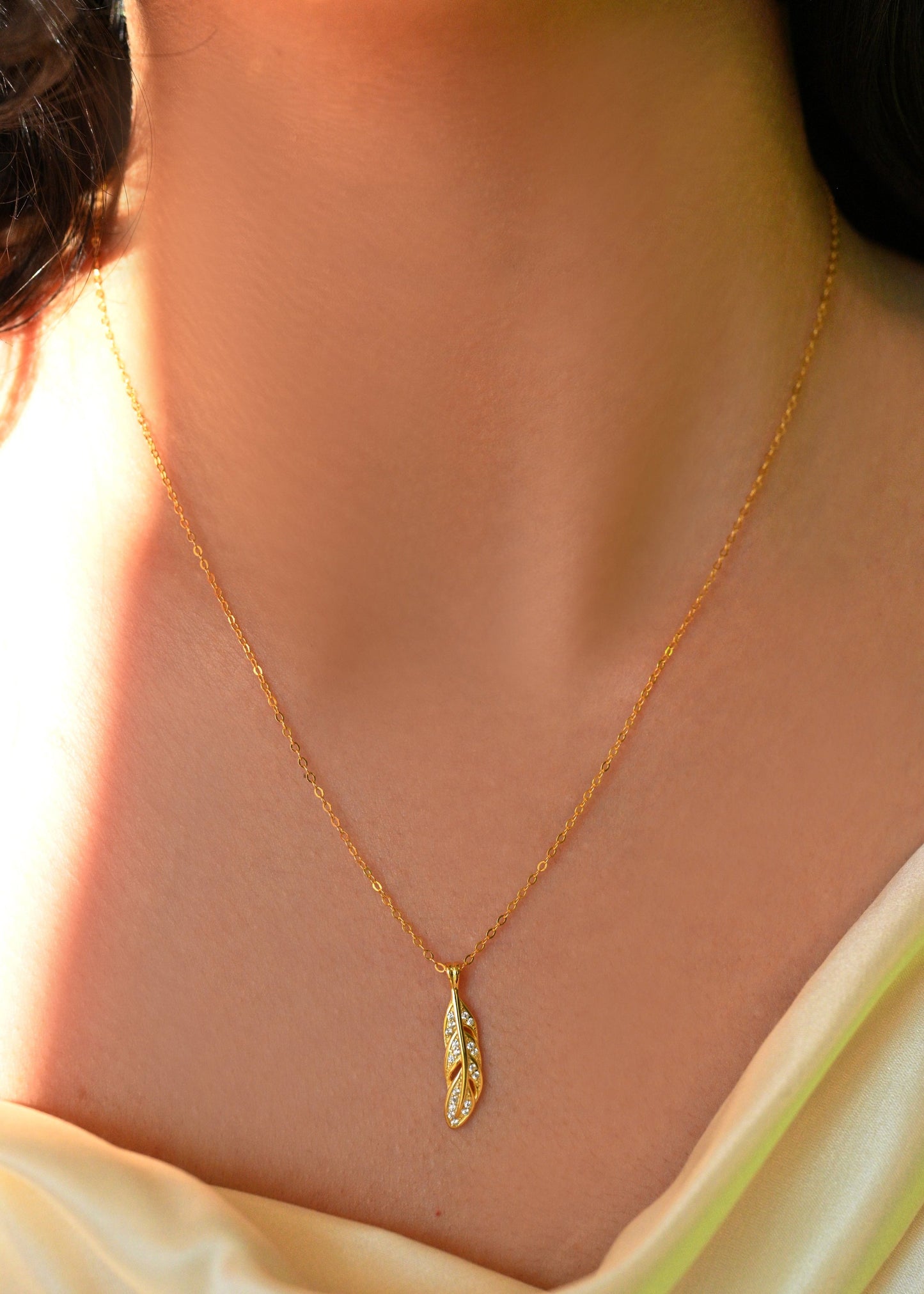 Liberté Feather Pendant Necklace