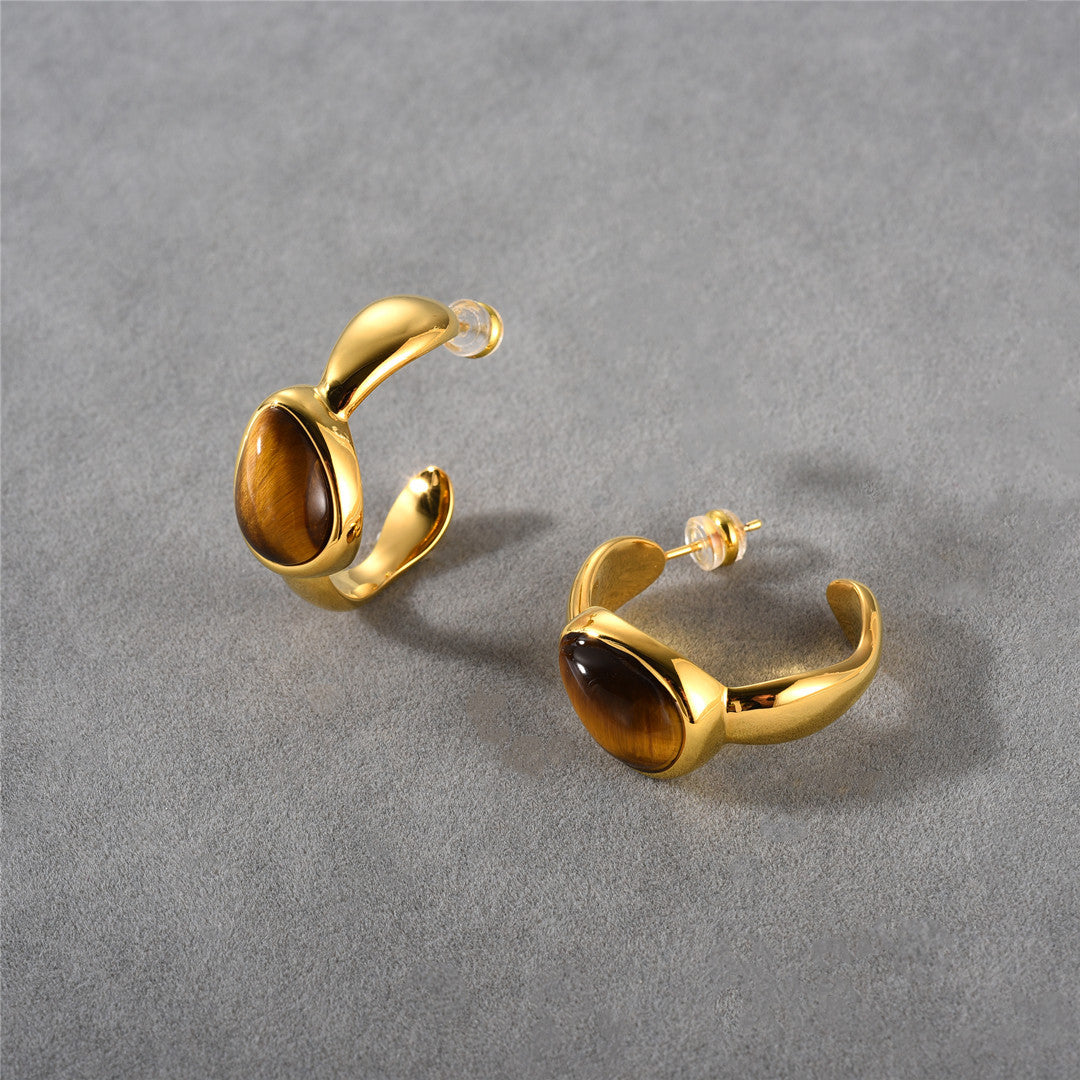 Tiger Stone Hoops