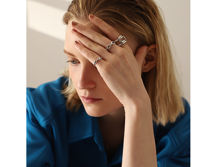 Silver Link of Eternity Ring