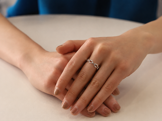 Silver Link of Eternity Ring