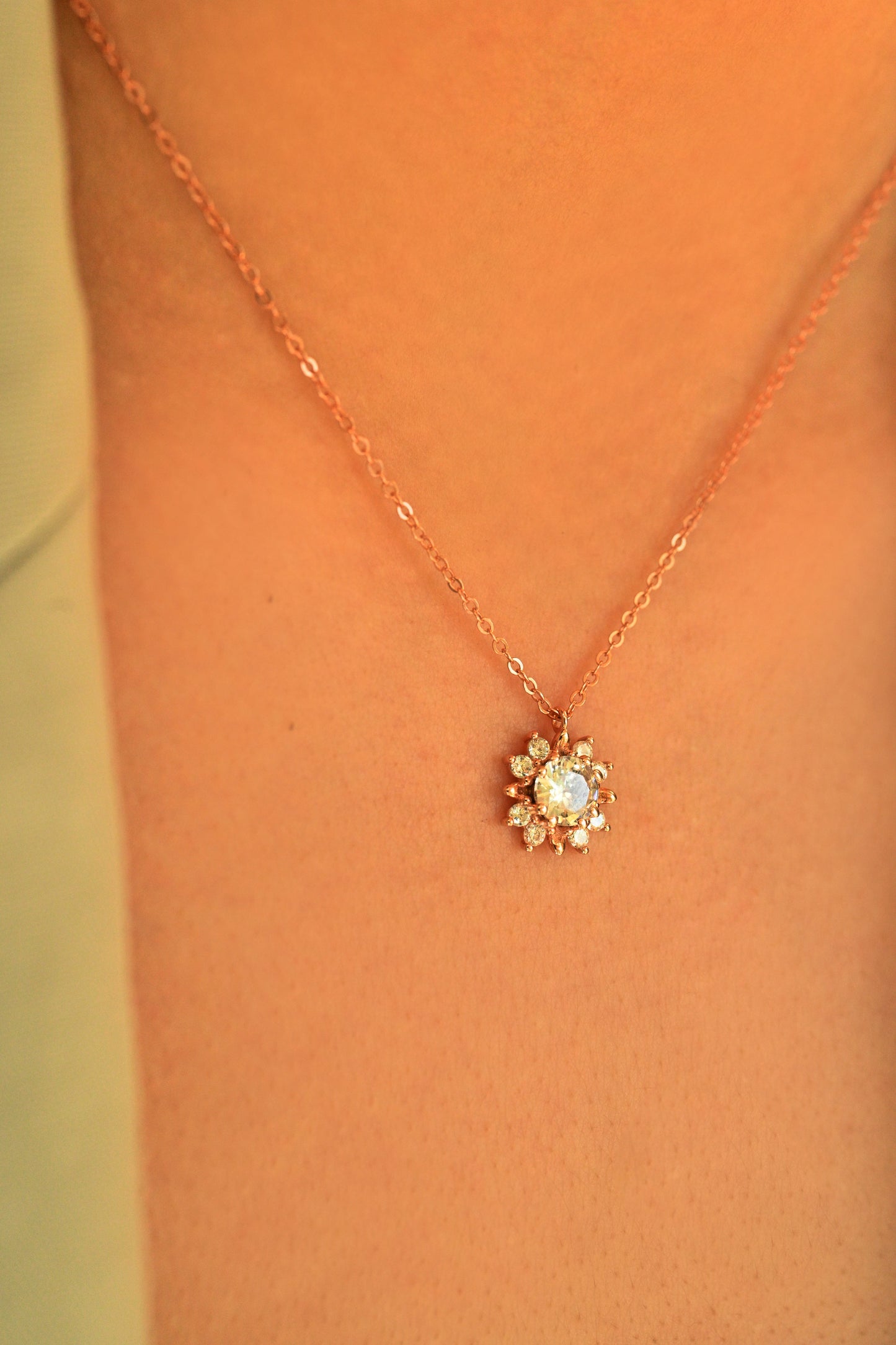 Rose Gold-Plated Snowflake Pendant Necklace