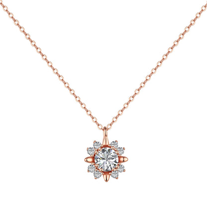 Rose Gold-Plated Snowflake Pendant Necklace