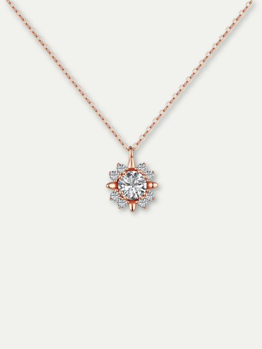 Rose Gold-Plated Snowflake Pendant Necklace