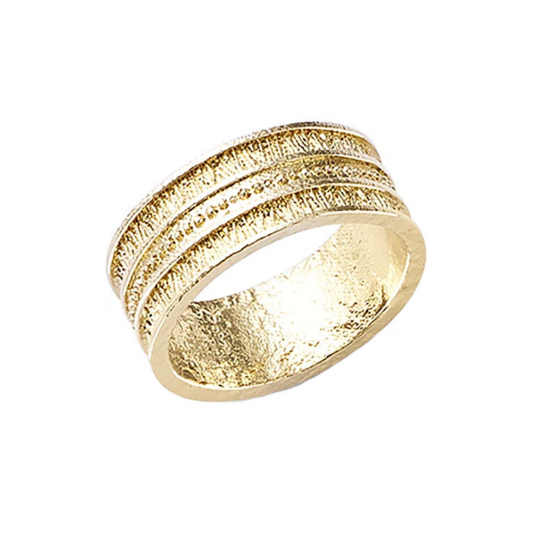 Textured Horizon Band Ring