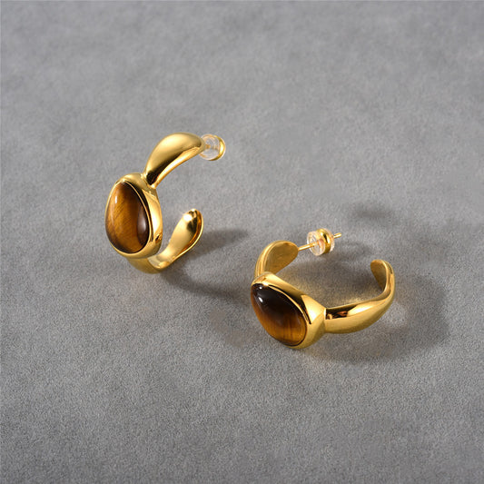 Tiger Stone Hoops