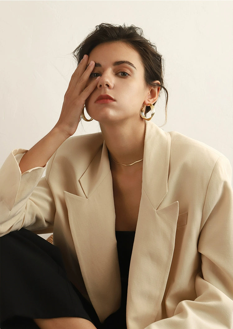 Golden Waves Earring