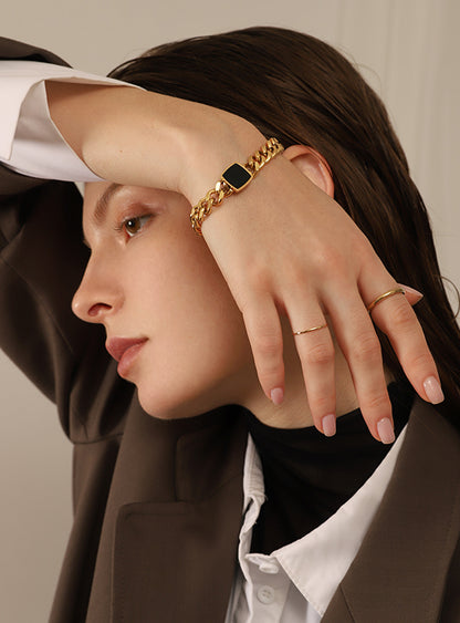 Obsidian Crown Bracelet