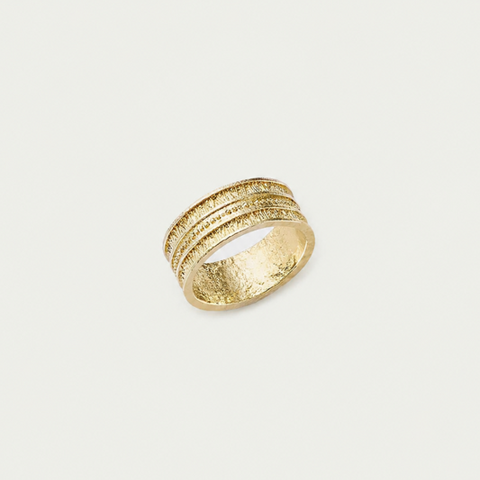 Textured Horizon Band Ring