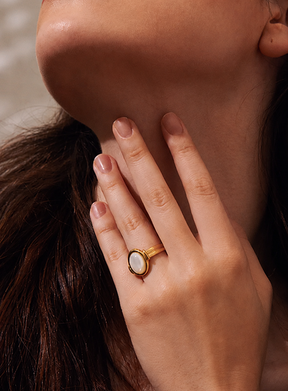 Goldener Mondlicht-Aura-Ring